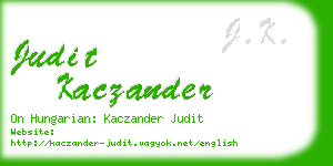 judit kaczander business card